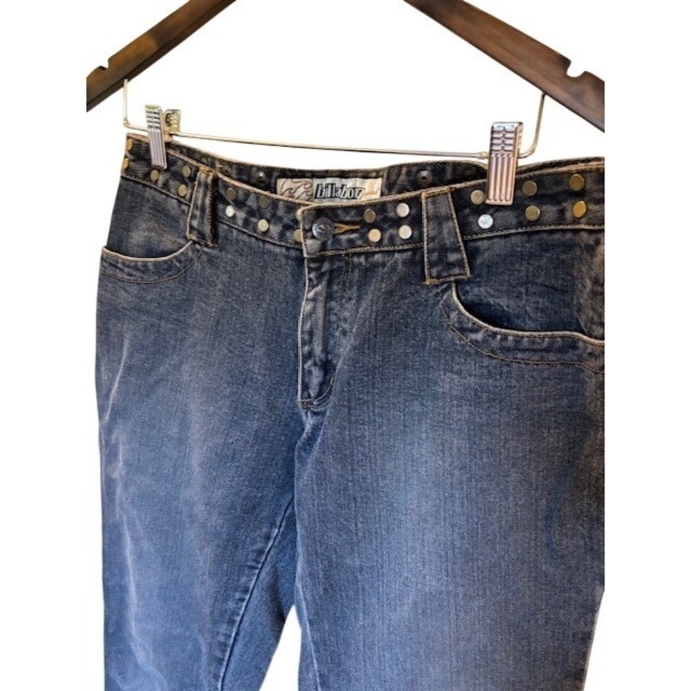 Billabong Original Vintage Studded Dark Wash Straight Leg Denim Jeans Women 7 - Picture 3 of 8